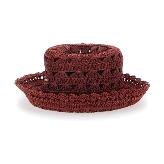 Twinset Accessoires, Dames, Bruin, ONE Size, Gevlochten Hoed