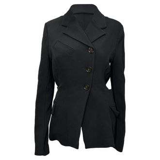 Proenza Schouler Bi-Stretch Crepe Blazer in Black Viscose