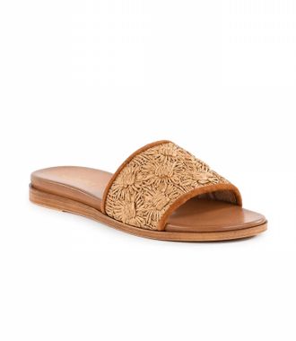 Seychelles Womens Dakota Flower Raffia Slides In Natural