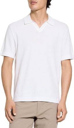 Theory Brenan Johnny Collar Polo in White at Nordstrom, Size Xx-Large