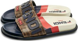 Fendi Sandali slides Mania - Marrone