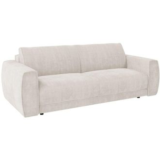 Vente-Unique Divano letto 3 posti con meccanismo express in tessuto ciniglia beige - Letto 140 cm - Materasso 13 cm VOMERA di Maison C&eacute;phy