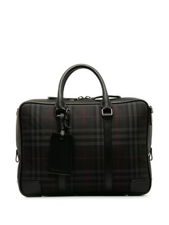 Burberry 2000-2017 Vintage Check briefcase - women - Leather/Canvas - One Size - Black