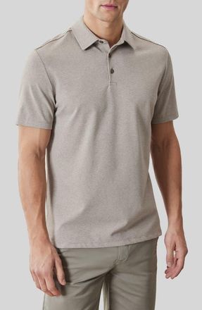Robert Barakett Keyes Jacquard Knit Polo in Ash Brown at Nordstrom, Size Xx-Large