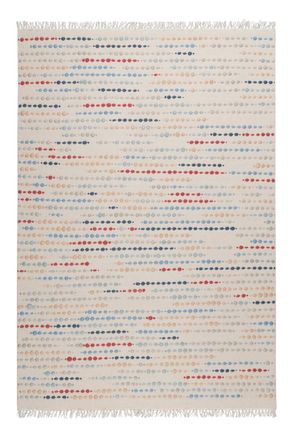 Wecon Home Alfombra tejida a mano lana virgen flecos y multicolor 80x150