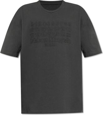 Maison Margiela T-shirt met logo - Heren - T-shirts - Grijs - S - Katoen - Tops