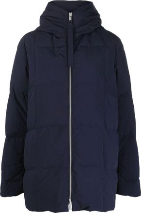 Jil Sander padded zip-fastening coat - women - Feather Down/Polyester/Polyester - 38 - Blue