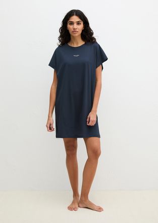 Marc O'Polo Nachthemd MARC OPOLO Mix N Match Nightdress, Damen, Gr. XL, N-Gr, schwarz navy, Jersey, Obermaterial: 100% Baumwolle, bequem kniefrei, Rundhals, Kleid
