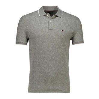 Tommy Hilfiger Tops, Heren, Groen, L, Groene poloshirt met korte mouwen