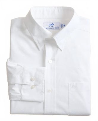 Southern Tide Mens Charleston Overbrook Sport Shirt In White