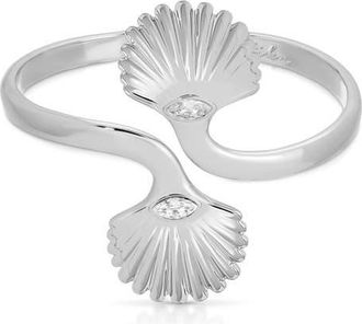 Ettika Santorini Shell Cuff Bracelet in Silver at Nordstrom