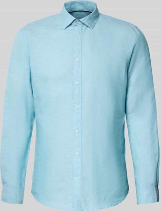 Jake*s Regular Fit Freizeithemd aus Leinen-Mix in Aqua, Gr&ouml;&szlig;e XXL