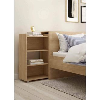 Dmora Dmora - Mesa De Noche Arnaboldi, C&oacute;moda Baja, Mesilla De Noche, Estante De La Cama, 145x26 H80 Cm, Roble