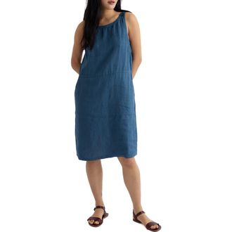 Seasalt Cornwall Salt Weave Linen Pinafore Dress in Dusk at Nordstrom, Size 14 Us