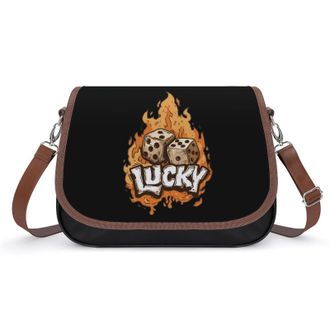 Generic Flaming Dice Luck Fashion Womens Crossbody Bags Novelty Handbag Shoulder Bag Purse