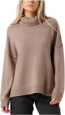 Co'Couture Maja Slit Roll Neck - Dames - Coltruien - Beige - M - Truien & Vesten
