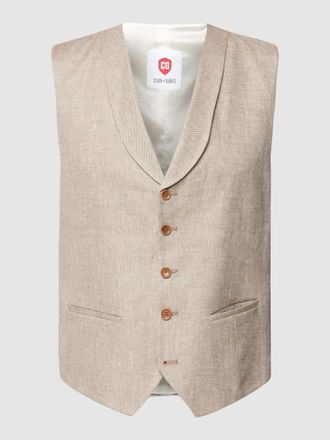CG - Club of Gents Anzugweste mit Allover-Muster Modell Paddy in Beige, Gr&ouml;&szlig;e 46