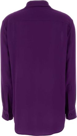 Balenciaga Womens Purple Georgette Shirt Exterior: Silk Camicie