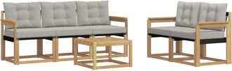 vidaXL Conjunto De Sof&aacute;s De Exterior 6 Uds. Blanco Y Gris Claro Vidaxl