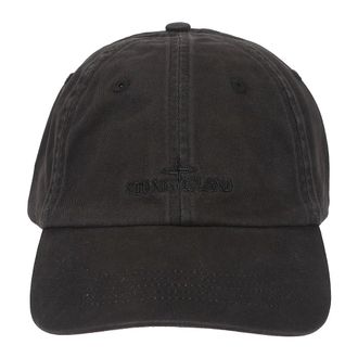 Stone Island Caps, male, Black, Size: ONE SIZE Logo Baseball Cap
