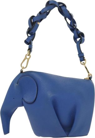 Loewe Elephant Blue Leather Handbag (Pre-Owned)