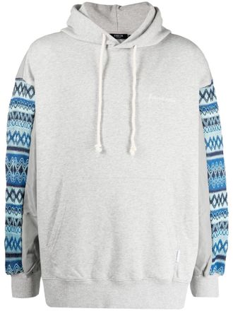 Five CM logo-embroidered cotton hoodie - Grey