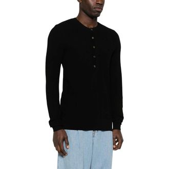 Dries Van Noten Round-neck Knitwear, male, Black, Size: L Round-neck Knitwear