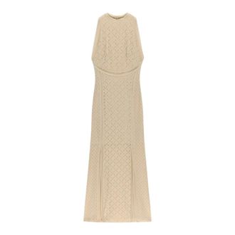 Guess Liza Kant Maxi Jurk - Dames - Maxi kleedjes - Beige - L - Kleedjes