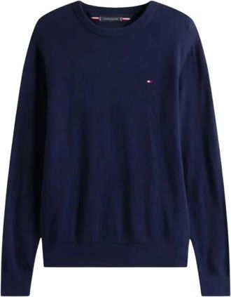 Tommy Hilfiger Mw 0Mw 28047Dw 5.Dw 5 V-neck Breiwerk - Heren - Ronde hals truien - Blauw - M - Katoen - Truien & Vesten