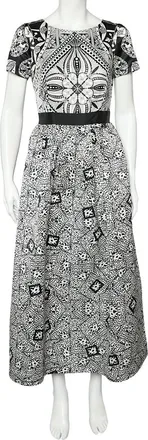 Roberto Cavalli Class Cavalli Monochrome Printed Sateen Maxi Dress