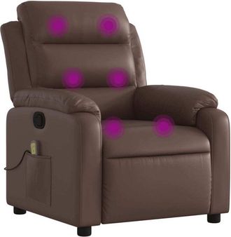 vidaXL Vidaxl - Sill&oacute;n De Masaje Reclinable Cuero Sint&eacute;tico Marr&oacute;n