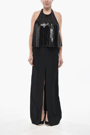 Celine Halter Neck Dress with Sequined Detail Celine
