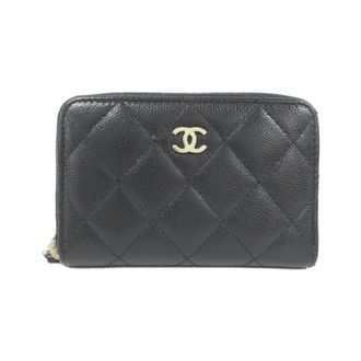 Chanel Black Grained Calfskin Coin Purse/Coin Case (Pre-Owned)
