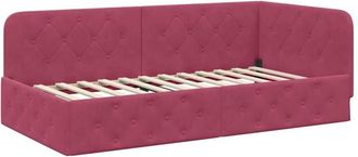 vidaXL Estructura De Cama En Esquina Rojo Vino 100 X 200 Cm Terciopelo Vidaxl