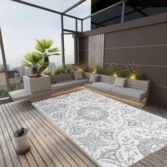 vidaXL Alfombra De Exterior Arakil Gris Claro 140x200 Cm Pp Vidaxl
