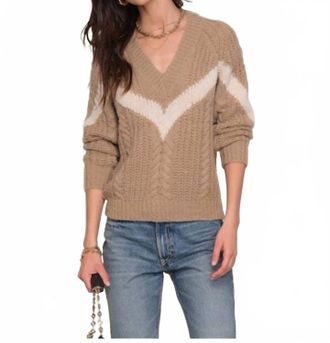Heartloom Bosca V-Neck Sweater In Wheat