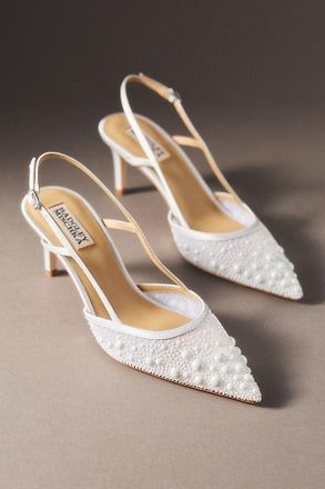 Badgley Mischka Reem Embellished Slingback Heels