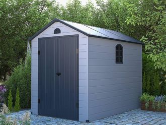 Vente-Unique Grey Resin Garden Shed - 5.32 M&sup2; - CESIO in Light Grey