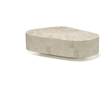 Homemania Trapezio - Tavolino (100 x 52 x 28h) in Pietra fossile beige