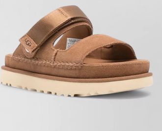 UGG sandals open toe flat sole nylon silk