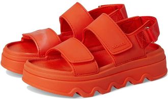 Sorel Kinetic Sunchase Ankle Strap Womens Sandals Crimson Fire/Sea Salt : 11 B - Medium, Leather/Synthetic