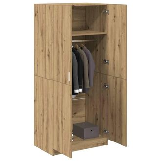 Berkfield Home Wardrobe Artisan Oak 90x52x200 cm Engineered Wood in Brown | Size: 90 x 52 x 200 cm