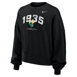 Nike Jordan Womens Jordan College (Norfolk State University) Phoenix Fleece Crew-Neck Sweatshirt in Black | W33302NSUN25-BLK