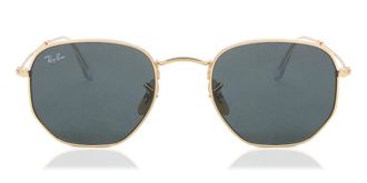 Ray-Ban RB3548N Hexagonal Metal Flat Lenses 001/R5 Mens Sunglasses Gold Size 51