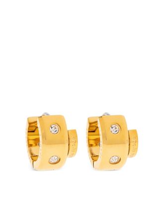 Kate Spade New York crystal-embellished hoops - women - stainless steel - One Size - Gold