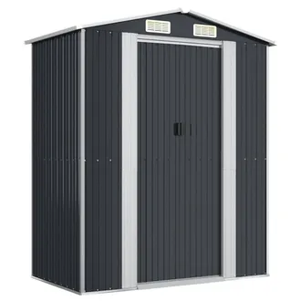 Berkfield Home Garden Shed Anthracite 192x108x223 cm Galvanised Steel in Dark Grey | Size: 192 x 108 x 223 cm