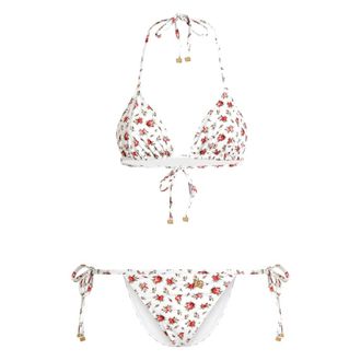 Dolce & Gabbana Floral-print Tie Bikini