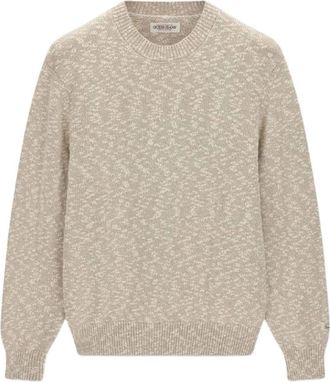 Guess Katoenen trui - Heren - Ronde hals truien - Beige - L - Katoen - Truien & Vesten