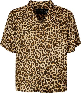 Stockholm Surfboard Club Overhemd met luipaardprint - Beige