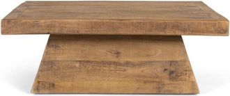 Giner&Colomer Mesa de centro cuadrada en madera maciza de mango, acabado natural